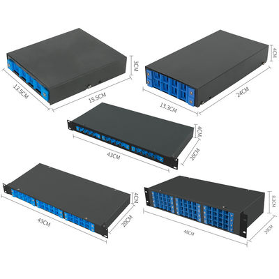 4 8 12 24 portos 19&quot; parede ou montagem em rack ótica da caixa de junção do conector do ST do SC LC da fibra FC