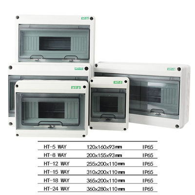 HT-5 8 12 15 18 24 da distribuição elétrica do cerco da maneira caixas de interruptor plásticas IP65 impermeáveis