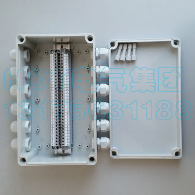 Caixa de junção elétrica 250*150*200mm da canalização do cerco com blocos de terminais do trilho do ruído de UK2.5B