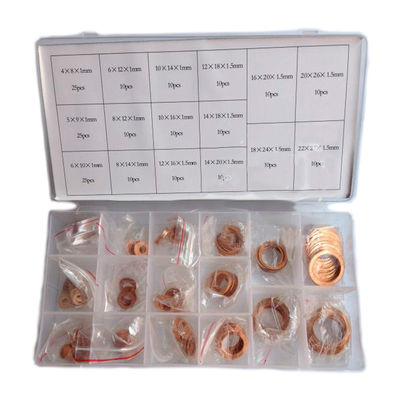 220pcs 16 faz sob medida o jogo liso de cobre métrico IMPA813080 de Ring Washer Gaskets Assortment Set