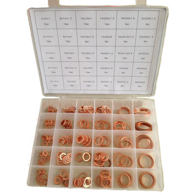 286pcs 30 faz sob medida o jogo liso de cobre métrico IMPA813080 de Ring Washer Gaskets Assortment Set