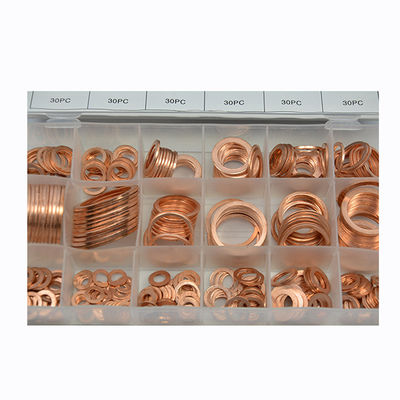 350pcs 18 faz sob medida o jogo liso de cobre métrico IMPA813080 de Ring Washer Gaskets Assortment Set