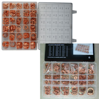 568pcs 30 faz sob medida o jogo liso de cobre métrico IMPA813080 de Ring Washer Gaskets Assortment Set