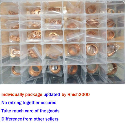 568pcs 30 faz sob medida o jogo liso de cobre métrico IMPA813080 de Ring Washer Gaskets Assortment Set