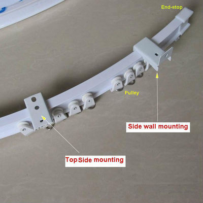 Janela dobrável teto curvado do trilho de Rod Plastic Metal Alloy Track da cortina ou montagem da parede lateral