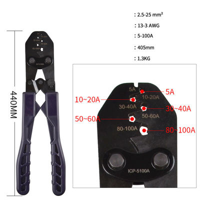 Alicate da ferramenta de friso do frisador e cobre aberto Ring Lug Terminals Assortment Set OT 10A do tambor 70pcs a 50A