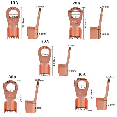 Alicate da ferramenta de friso do frisador e cobre aberto Ring Lug Terminals Assortment Set OT 10A do tambor 70pcs a 50A