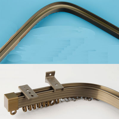 Cortina curvada Rod Track Rail Inner Pulley de Polo do alumínio janela plástica dobrável resistente