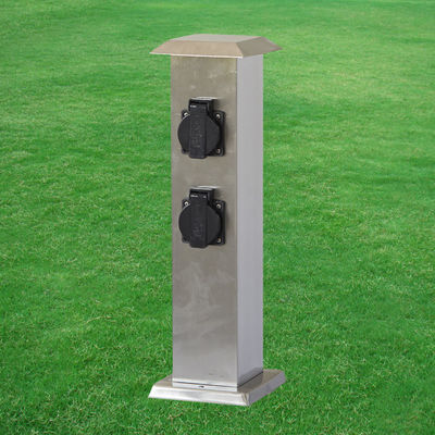 Soquetes de energia elétrica de aço inoxidável preto Jardim exterior Saída de energia de gramado em solo