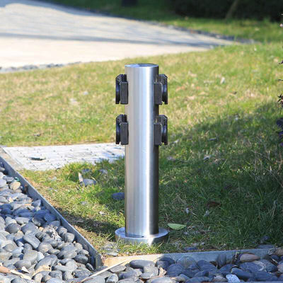 Soquetes de energia elétrica de aço inoxidável preto Jardim exterior Saída de energia de gramado em solo