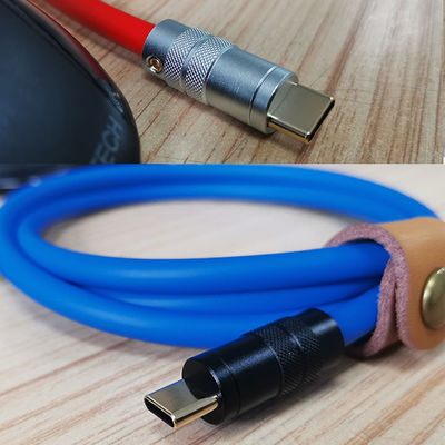o tipo paládio 100W de 6mm O.D USB 3,1 do cabo da carga de C que carrega para portáteis marca telefones espertos