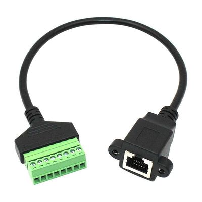 Conector fêmea ou do homem RJ45 8P8C ao cabo 30cm de 8 Pin Screw Terminals Converter Adapter por muito tempo