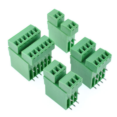Conectores PCB de fileira dupla de passo de 3,81 mm Pluggable Screw Terminal Blocks Plug + Angle Pin Header