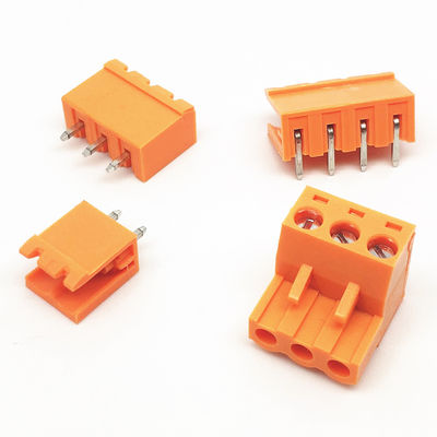 Os blocos de terminais Pluggable espaçando do parafuso do PWB da laranja 5.08mm obstruem + Pin Header Socket