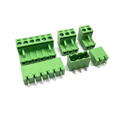 5.08mm Pitch PCB Plug-in Screw Terminal Blocks Plug + Right Angle Pin Header com serviço de marcação impressa