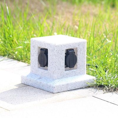 Plástico de polietileno de mármore da imitação exterior da tomada de soquetes da corrente elétrica do gramado da Em-terra do jardim