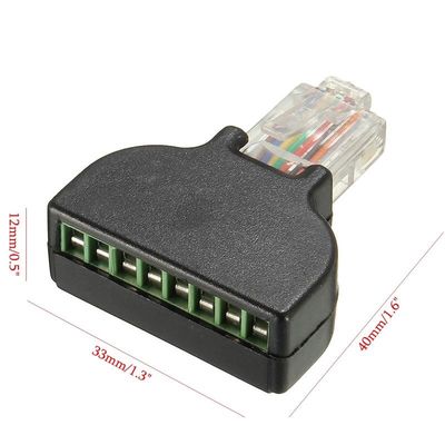 RJ45 homem 8P8C a 8 Pin Screw Terminal Block Adapter para a solução video do CCTV