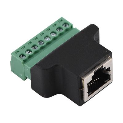 RJ45 Jack fêmea 8P8C a 8 Pin Screw Terminal Block Adapter para a solução do CCTV Vedio