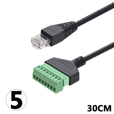 RJ45 Jack fêmea 8P8C a 8 Pin Screw Terminal Block Adapter para a solução do CCTV Vedio