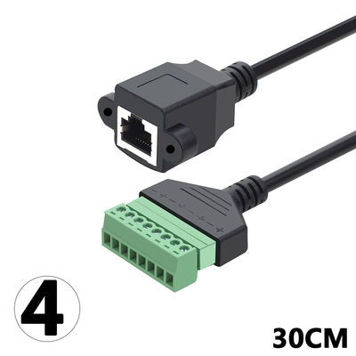 Conector fêmea ou do homem RJ45 8P8C ao cabo 30cm de 8 Pin Screw Terminals Converter Adapter por muito tempo