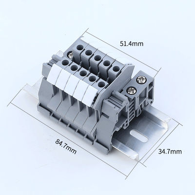 O trilho modular do RUÍDO do jogo UK2.5N dos blocos de terminais do parafuso de UK2.5B montou as tiras 32A 690V