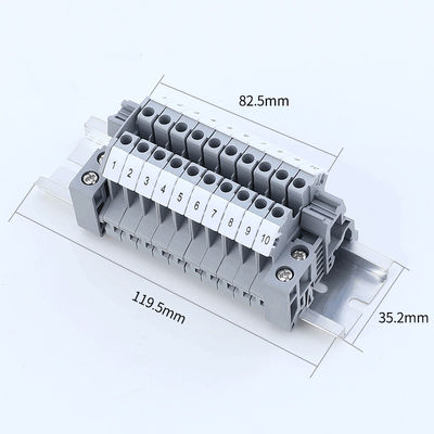 O trilho modular do RUÍDO do jogo UK2.5N dos blocos de terminais do parafuso de UK2.5B montou as tiras 32A 690V