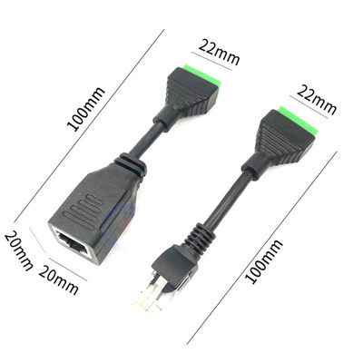 Tomada fêmea da alimentação de DC de Jack da rede do cabo RJ45 do ponto de entrada ao adaptador dos terminais de parafuso para a câmera do monitor