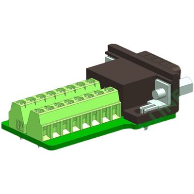 Sub 15 Pin Dual Row Connectors de DB15 D ao adaptador dos blocos de terminais com alojamento