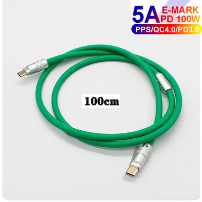 o tipo paládio 100W de 6mm O.D USB 3,1 do cabo da carga de C que carrega para portáteis marca telefones espertos