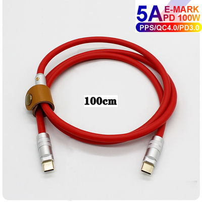 o tipo paládio 100W de 6mm O.D USB 3,1 do cabo da carga de C que carrega para portáteis marca telefones espertos