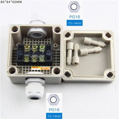 Caixa de junção elétrica 86*84*60mm do projeto do cerco de Pastic com os conectores da glândula impermeáveis