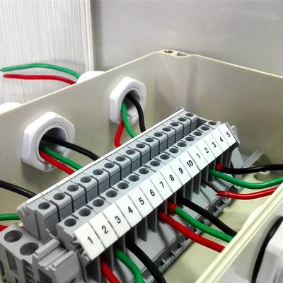 Caixa de junção 200*120*75mm da distribuição de cabo elétrico impermeáveis com blocos de terminais do trilho do ruído