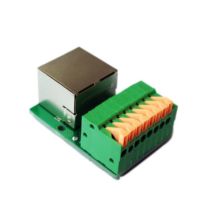 8 Pin Spring Crimping Terminal Blocks ao módulo do PWB da rede RJ45 Jack Adapter