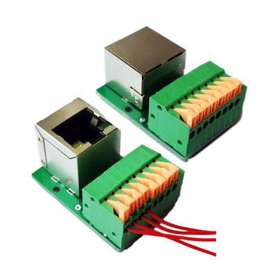 8 Pin Spring Crimping Terminal Blocks ao módulo do PWB da rede RJ45 Jack Adapter