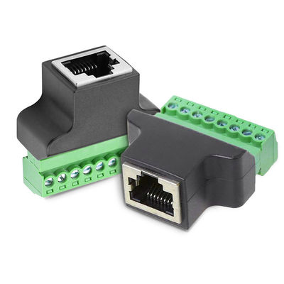 RJ45 Jack fêmea 8P8C a 8 Pin Screw Terminal Block Adapter para a solução do CCTV Vedio