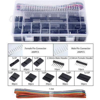 variedade dos conectores de 1550pcs Du Pont 2.54mm com o jogo do alicate do frisador da ferramenta de friso