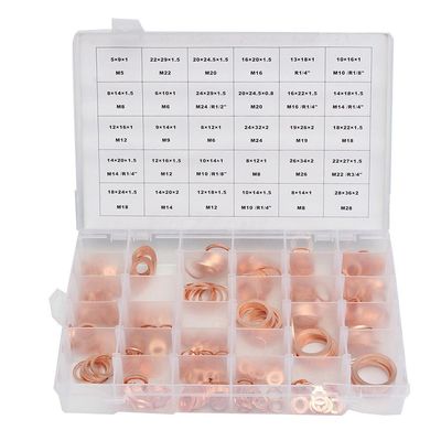 568pcs 30 faz sob medida o jogo liso de cobre métrico IMPA813080 de Ring Washer Gaskets Assortment Set