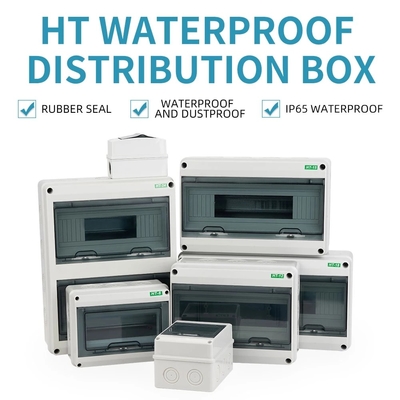 HT-5 8 12 15 18 24 da distribuição elétrica do cerco da maneira caixas de interruptor plásticas IP65 impermeáveis