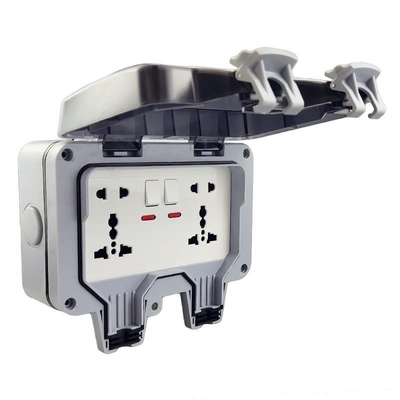 Caixa de interruptor plástica de carregamento exterior IP66 de Polos do soquete fixado na parede da tomada de poder Wheatherproof
