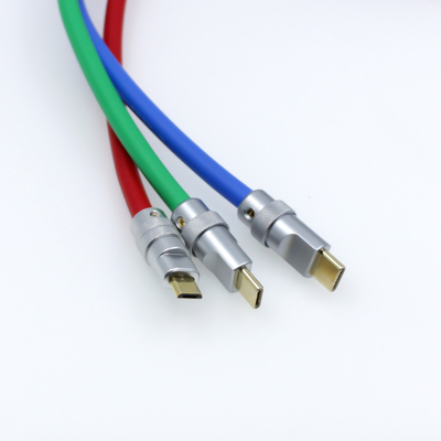 Tipo paládio 100W do jogo 6mm O.D USB-C 3,1 de DIY do cabo da carga de C que carrega para telefones das tabuletas dos portáteis