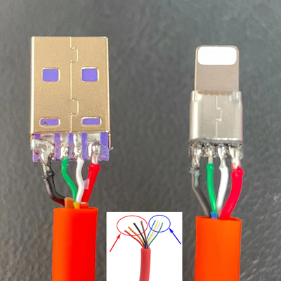 Tipo paládio 100W do jogo 6mm O.D USB-C 3,1 de DIY do cabo da carga de C que carrega para telefones das tabuletas dos portáteis
