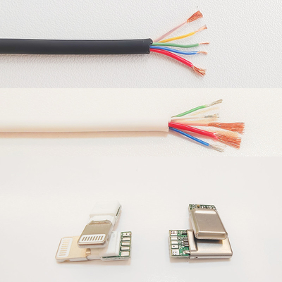 Tipo paládio 100W do jogo 6mm O.D USB-C 3,1 de DIY do cabo da carga de C que carrega para telefones das tabuletas dos portáteis