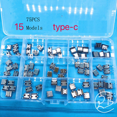 Tipo receptáculo fêmea 75pcs 120pcs do soquete do conector 6P 16P 24P do jogo de reparação USB-C do porto de C Charing