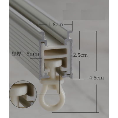 Cortina curvada Rod Track Rail Inner Pulley de Polo do alumínio janela plástica dobrável resistente