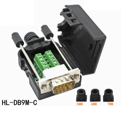 Conectores da porta de série do Pin RS232 do sub 9 de DB9 D ao adaptador dos blocos de terminais com alojamento