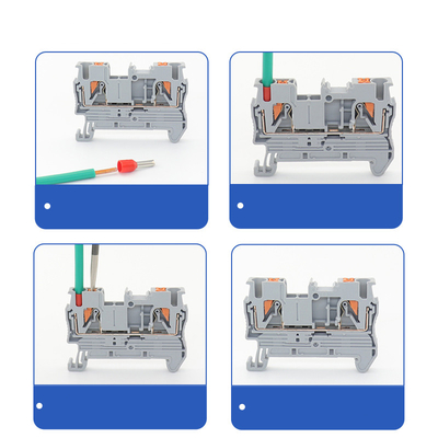 PT 2.5 Din Conector montado em trilho Kit de blocos terminais de prensagem de molas