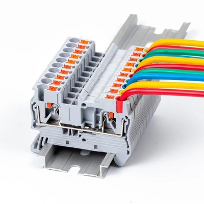 PT 2.5 Din Conector montado em trilho Kit de blocos terminais de prensagem de molas