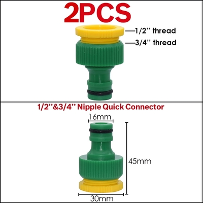 Polegada rápida plástica dos acessórios 1/2 do adaptador da mangueira do conector da torneira da mangueira da água do jardim 3/4 de polegada