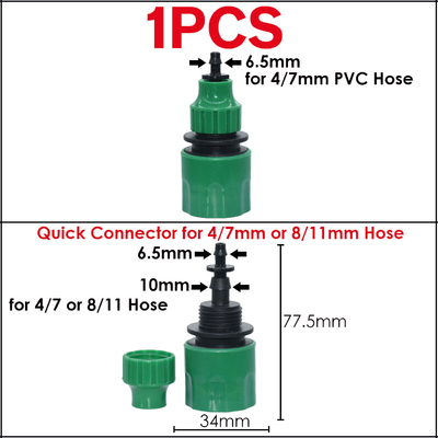 Polegada rápida plástica dos acessórios 1/2 do adaptador da mangueira do conector da torneira da mangueira da água do jardim 3/4 de polegada