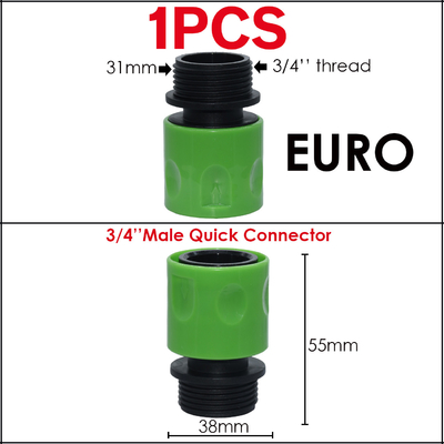 Polegada rápida plástica dos acessórios 1/2 do adaptador da mangueira do conector da torneira da mangueira da água do jardim 3/4 de polegada